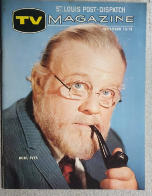 TV MAGAZINE St. Louis (MO) Post-Dispatch October 12, 1969 Burl Ives cover