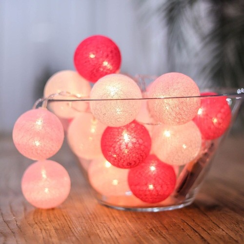 10/20 LEDS Fairy Lights String Cotton Balls String Lights Party Decoration - Picture 4 of 14
