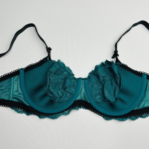 Victoria Secret Push Up No Padding Bra 36C Green Lace Cup Underwire - Picture 7 of 8