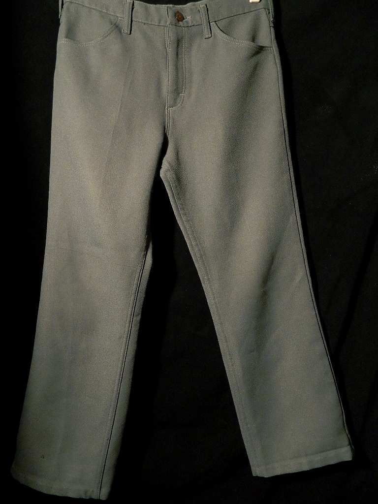 Vintage 80s WRANGLER GRAY POLYESTER TWILL Jeans/Pants MADE IN USA