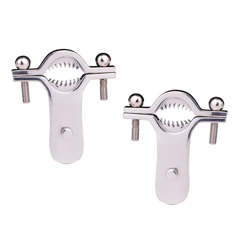 Adjustable Nipple Clamps  Breast Stimulator Metal  Leather  BDSM Flirting Gear