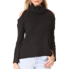 NWT J.O.A. Cold Shoulder Black Sweater Size Smallest