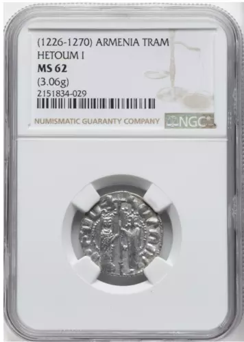 Best Price! Cilician Armenia Hetoum I 1 Tram (1226-1270) MS62 NGC UNC!