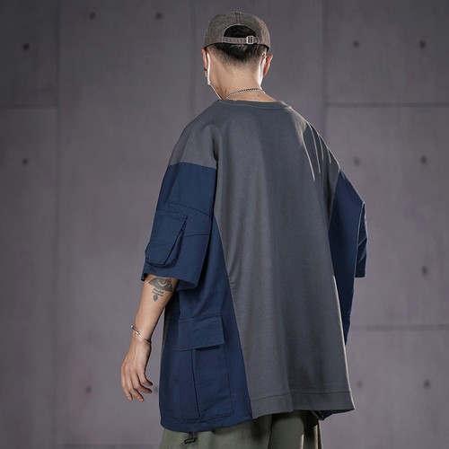 Niepce Men's Patchwork I-tech Tee Pocket Streetwear Cargo T-shirt - Picture 5 of 39