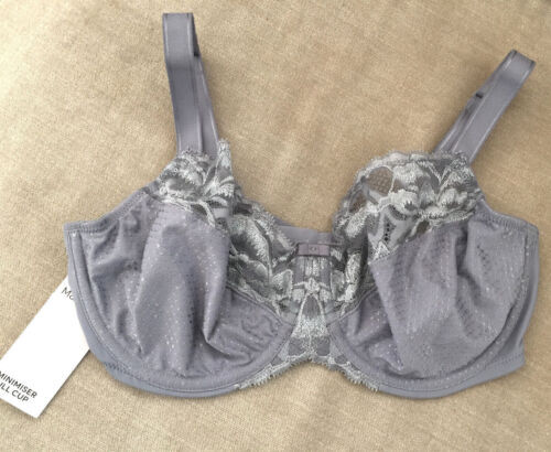 SUSA Women's Minimizer Bra 8013 - Underwired, Frosty Lavender, Lace Detail, Wide Straps, Size 40F - View #4