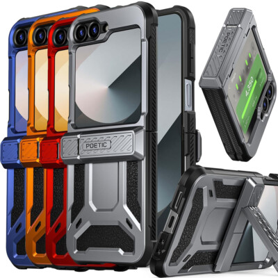 For Galaxy Flip 7 FE / Z Flip 6 Case Poetic with Kickstand Built-in Screen Cover