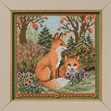 MILL HILL Buttons Beads Kit Counted Cross Stitch FALL FOXES MH14-2524