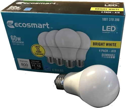 60W Equivalent Bright White A19 Dimmable LED Light Bulb (16 Pack) - Picture 2 of 12