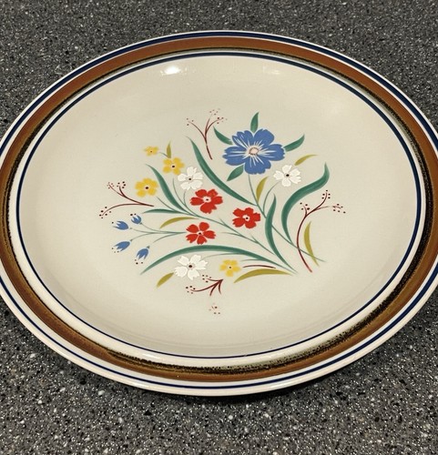 2 SALEM STONEWARE Georgetown Floral 10” Dinner Plates Handcrafted Made in USA - Picture 2 of 6