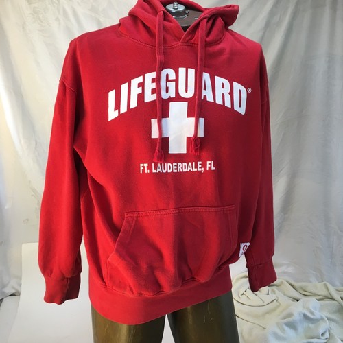 Lifeguard Hoodie Officially Licensed Popular Mens Med Red Fort Lauderdale - Picture 2 of 24