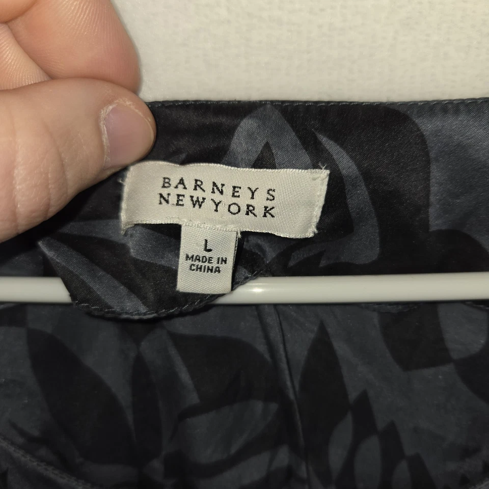 Blusa sin mangas Barneys New York gris floral 100 % seda talla grande para mujer Foto 2 de 4