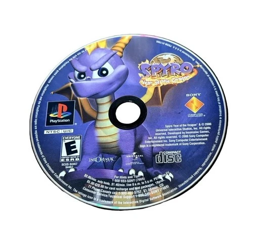 Spyro Year of the Dragon (Sony PlayStation 1, 2000) PS1 Disc Only Tested Working