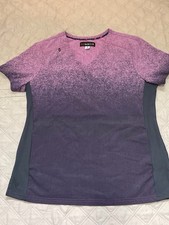 Women  s Scrub Top Koi Basics Size M Medium Pink To Gray Ombr  w/ Stretch Sides