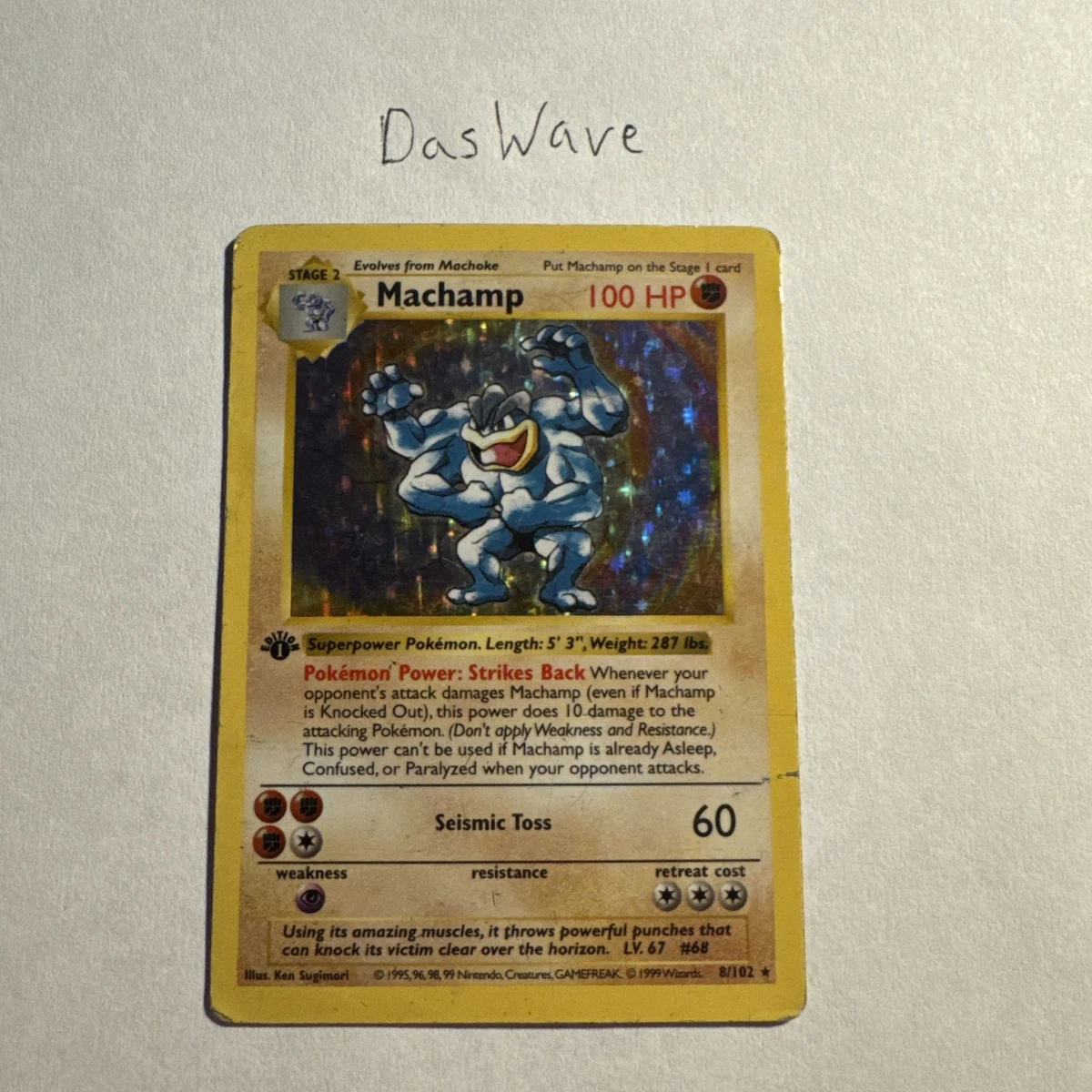Machamp Pokémon TCG Shadowless Individual Collectible Card Game