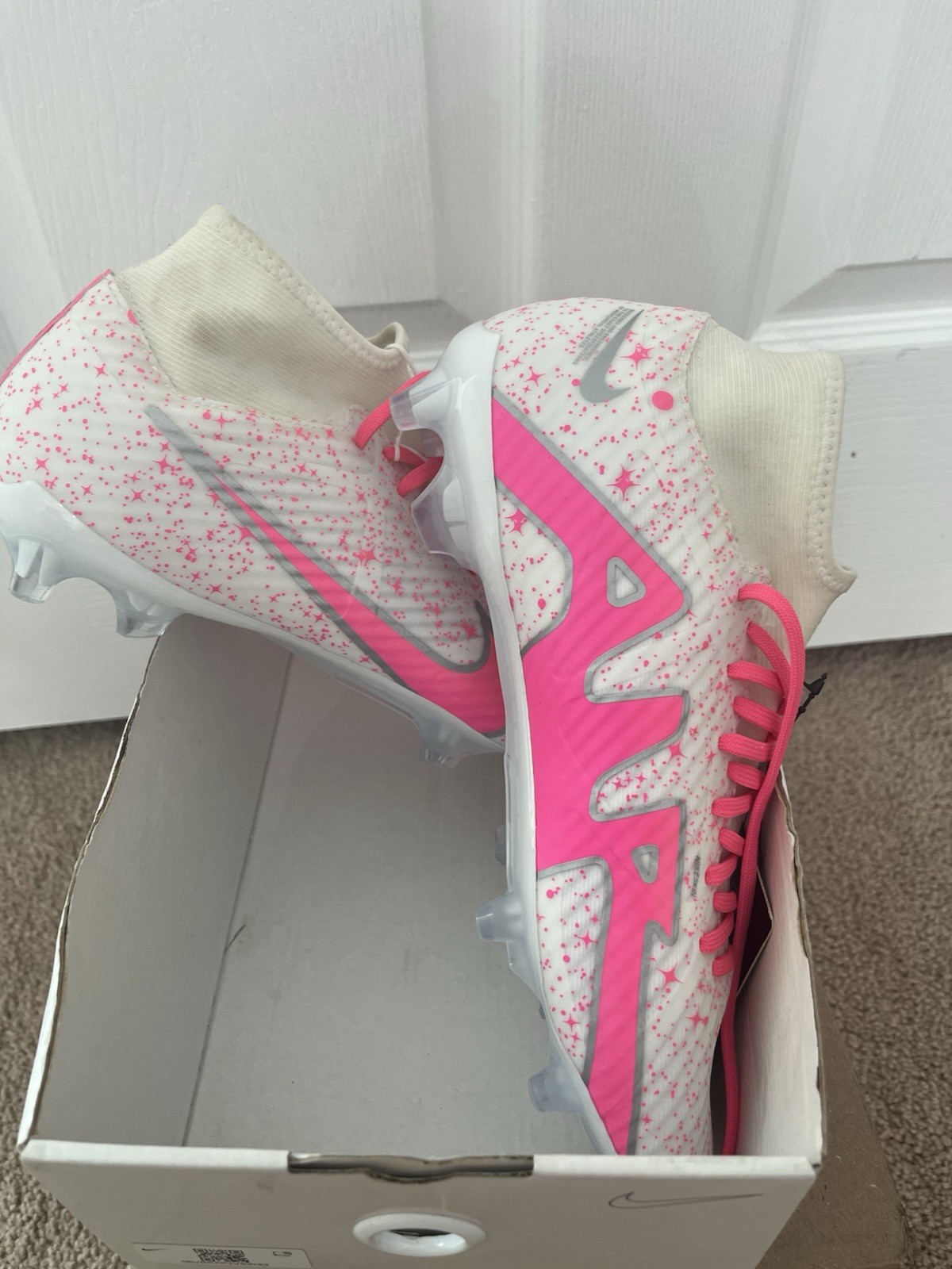 NIKE ZOOM MERCURIAL SUPERFLY 9 ACADEMY FG ID PINK SZ 7.5 [DX3346-800] XCNI