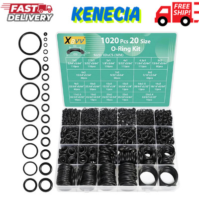 1020 Pcs O Ring Kit 20 Size Nitrile Rubber O Ring Assortment Set for Car Auto
