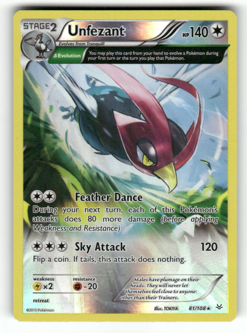 Unfezant 81/108 - R Roaring Skies Pokemon Reverse Holo LP