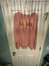 Positivitees Mama Sweatshirt Size XXL Pink Leopard Print Long Sleeve Pullover