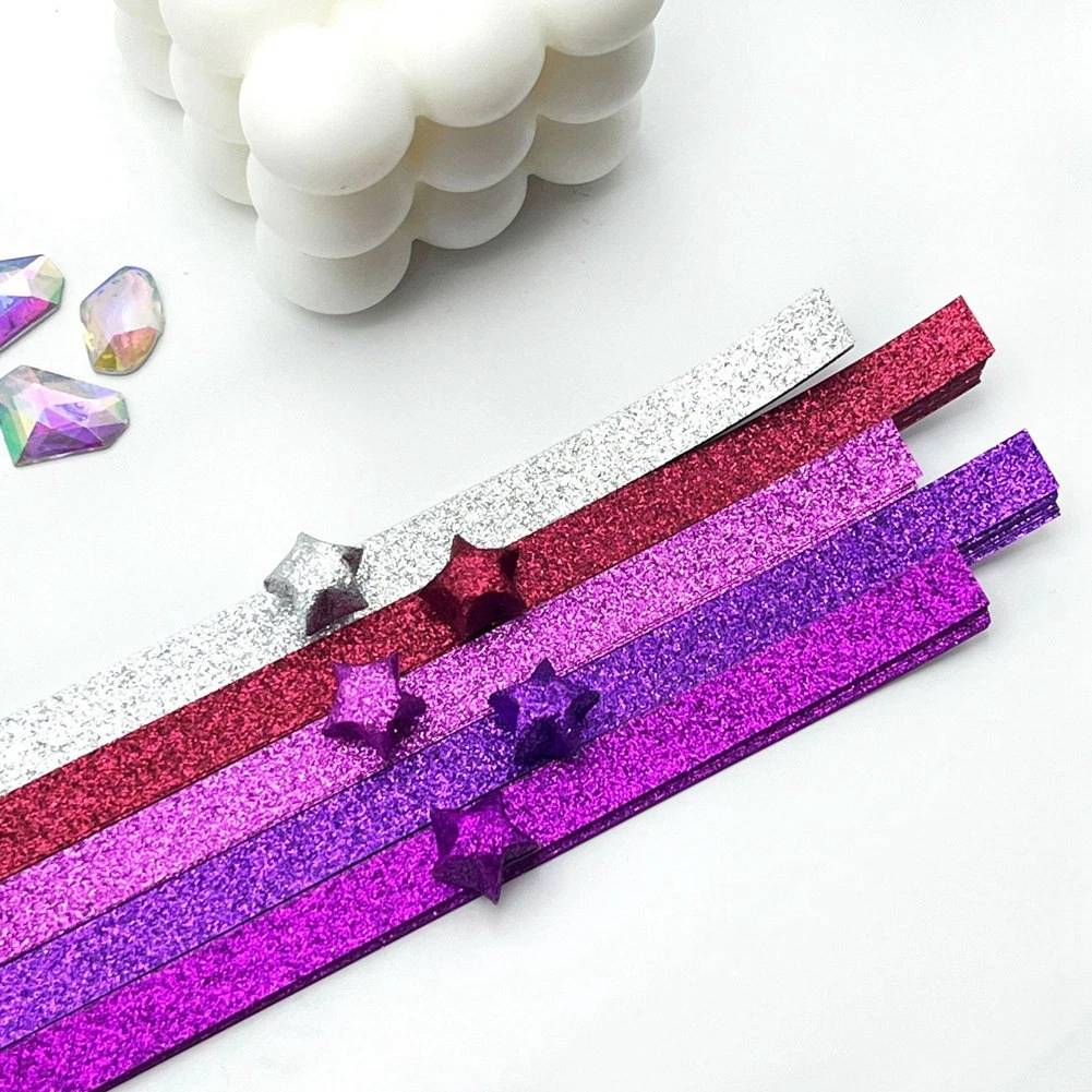 520 Sheets Glitter Folding Stars Strips Stars Decoration Folding for9432