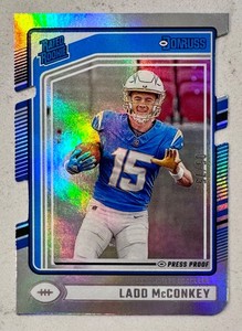 2024 Donruss #328 Ladd McConkey Rated Rookie Press Proof Silver Die-Cut /75 🔥