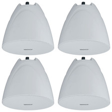 4 Rockville PEN-525T White 5.25" 70V Hanging Pendant Speakers For Restaurant/Bar