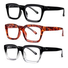 3 Pack Reading Glasses Blue Light Blocking Computer Spring Hinge 3 Mix 1.0 x