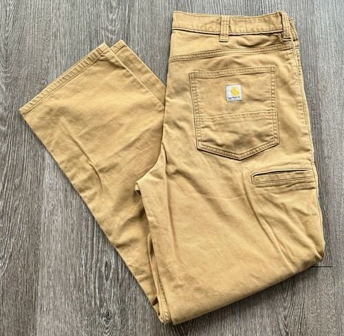 Carhartt Arbeitshose Herren 38x32 Flex Relaxed Fit hellbraun