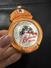 90s MACY'S "Yes Virginia" Believe-O-Meter" Blown Glass Christmas Ornament