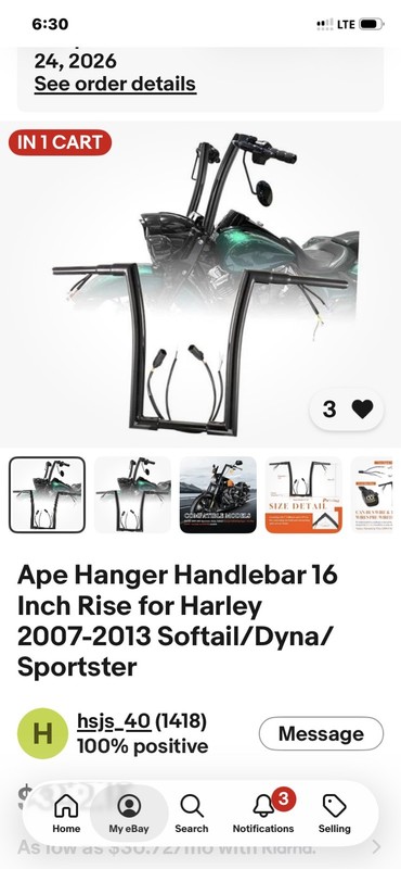 Ape Hanger Handlebar 16 Inch Rise for Harley 2007-2013 Softail/Dyna/Sportster 