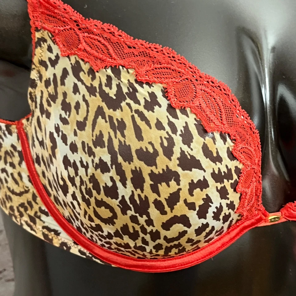 Sujetador Victoria's Secret 38C Muy Sexy Sin Forro Sin Acolchado Guepardo Estampado Animal Foto 2 de 4