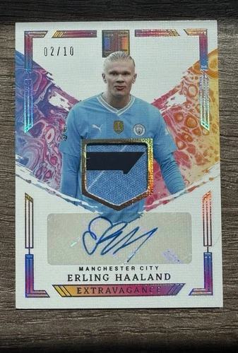2023/24 Panini Impeccable Soccer Erling Haaland Extravagance Patch Auto Gold /10