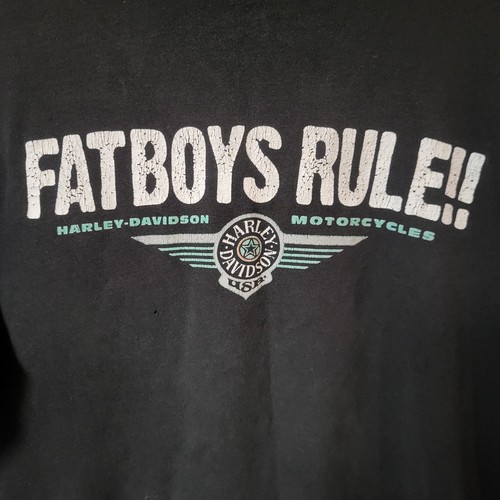 Vintage 2003 Harley Davidson Fatboys Rule!! Sydney Australia Size 3XL T-Shirt - Picture 3 of 8