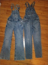 Lot of 2 Kids Bib Overalls Denim Pants SO and Gap Size 8 and M 8/9