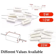Wirewound Cement Resistor Ceramic 5W 10W 20W Horizontal 0.1ohm -1K ohm Available