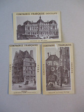 Lot de 3 Chromos Chocolat de la compagnie Française Angers  maison d'Adam, Rouen