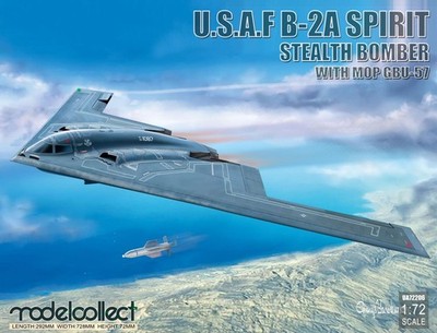 Modelcollect ! USAF B-2A Spirit Stealth Bomber with Mop GBU-57 in 1:72