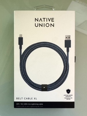 Native Union Belt Cable XL 10ft USB-A to MFi-Certified Lightning   NEW SEALED