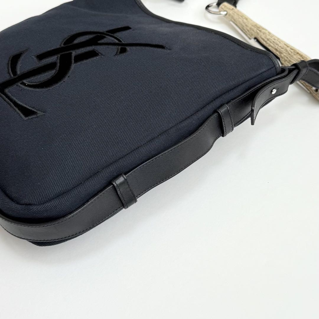 Borsa a tracolla Yves Saint Laurent Mombasa Kahala in velluto logo originale dal Giappone RIN