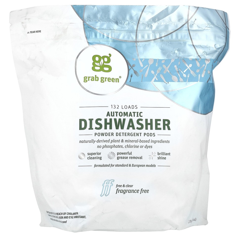 Automatic Dishwasher Powder Detergent Pods, Fragrance Free, 132 Loads, 5 lbs 4