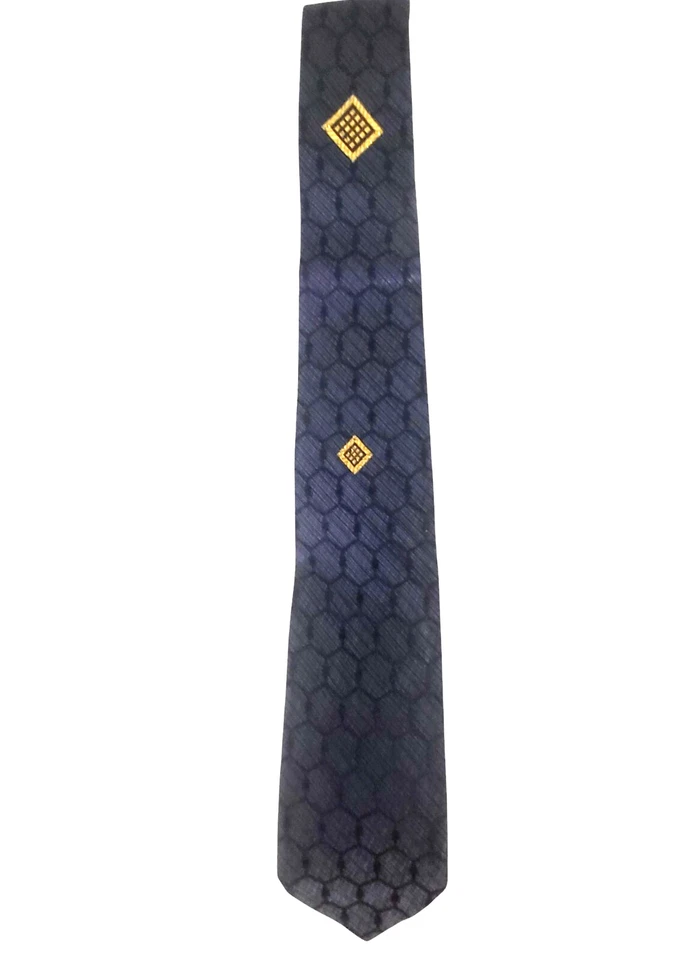 Vintage Cavalier Skinny Swing Tie Two Tone Blue Retro Necktie 52" X 2.5" USA - Image 2 of 4