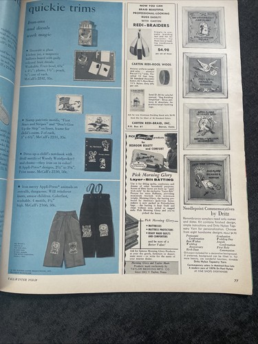 Revista de patrones de tejido de costura y manualidades McCalls de otoño/invierno 1958 de colección - Imagen 13 de 17
