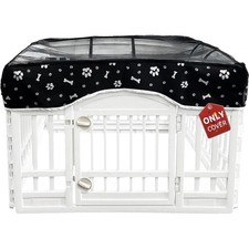 Dog Playpen Mesh Top Cover, Fits 36 Inch 4 Panels Regular Square Plastic Exer...
