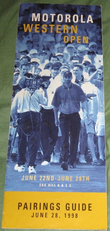 TIGER WOODS 1998 MOTOROLA WESTERN OPEN COG HILL PARINGS GUIDE & COVER