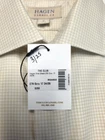$250 NEW Hagen Check Button Dress Shirt Men XL 17 34/35 Ecru Beige Carmel Fit