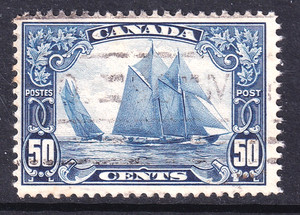 Canada fine used 1929 50 cent blue Bluenose