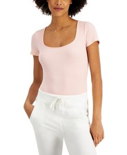 Jenni by Jennifer Moore Bodysuit Gray Stretch Cotton, L