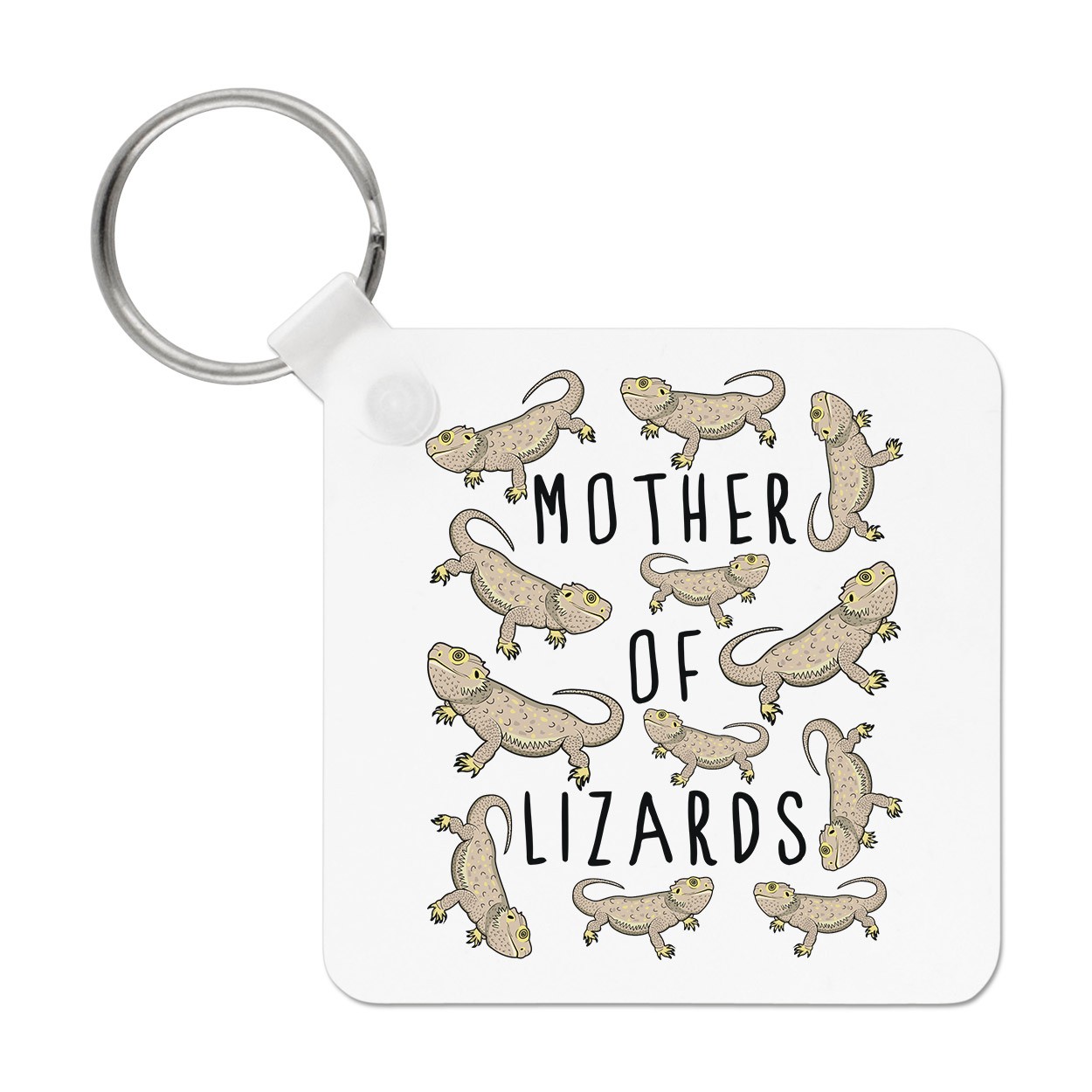 Mother Of Lizards Keyring Key Chain Crazy Lady Man Animal Lover Funny