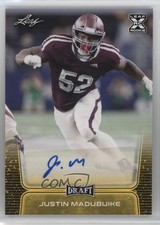 2020 Leaf Draft Auto Gold Justin Madubuike #BA-JM2 Auto 4at