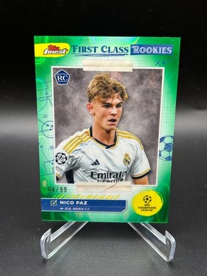 Nico Paz RC 2023/24 Topps Finest UCL First Class Rookies Green Real Madrid /99