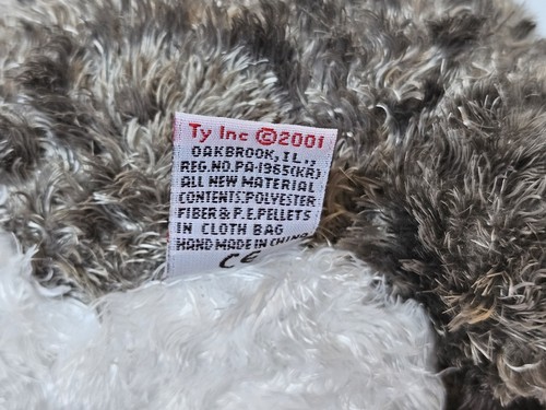 Ty Silk Husky Slush Plush Gray White Blue Eyes Puppy Dog Stuffed Animal 2001 12" - Picture 10 of 10